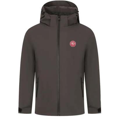Hanalei Brand Logo Soft Shell With Detachable Hood Jacket Grey