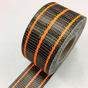 Carbon Uni 3 Stripe Rail Tape With Orange Insert