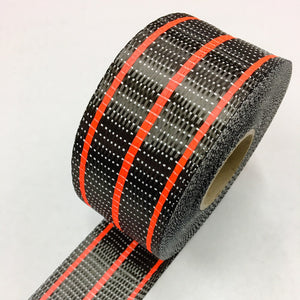 Carbon Uni 3 Stripe Rail Tape With Orange Insert