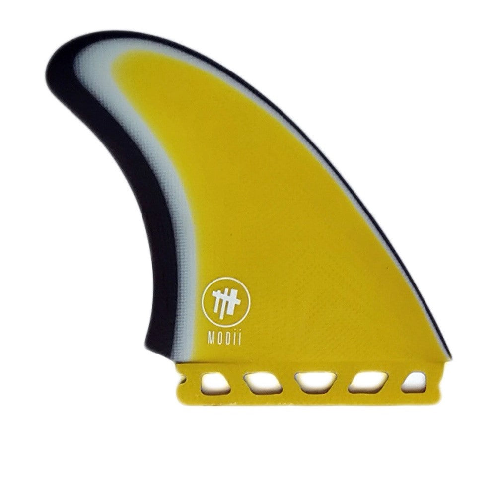 Modii MR Style Twin fin Yellow/White/Brown- Single Tab (Futures Compatible)